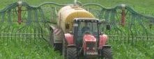 Traktor auf einem Maisfeld